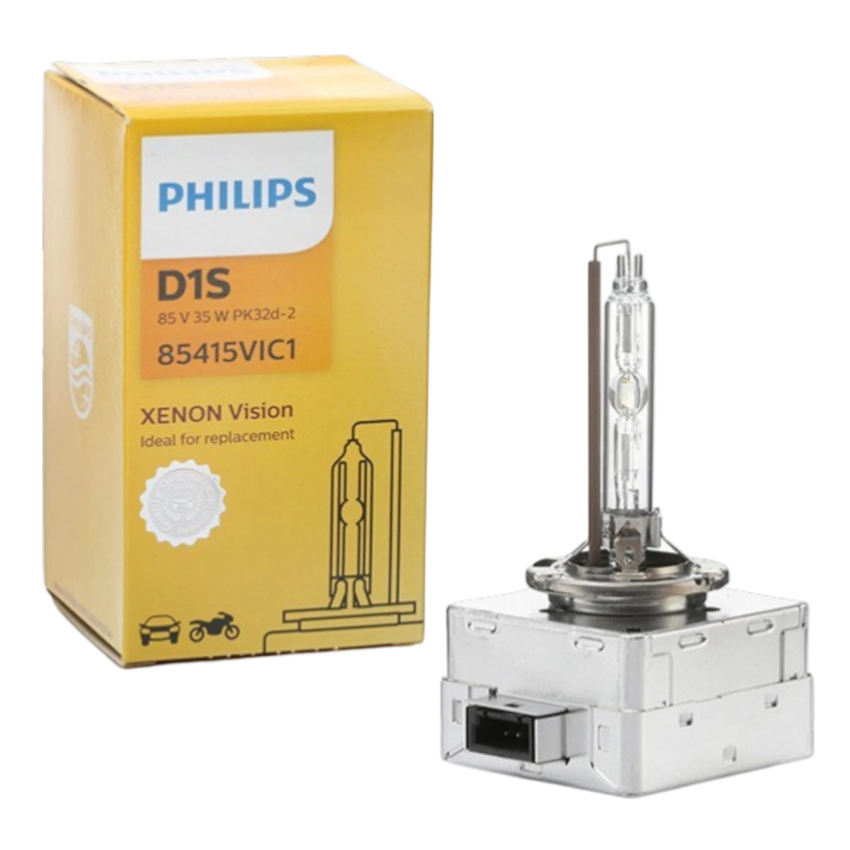 Philips D1S Xenon Vision 85415VIC1 Xenon Brenner mit Verpackung, 35W PK32d-2 Ersatzlampe für Xenon-Scheinwerfer im Auto.