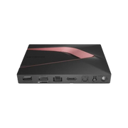 Formuler Android TV Box in Schwarz mit USB-, HDMI-, LAN- und Audioanschlüssen – kompakter Streaming Media Player für IPTV, Smart TV und Multimedia-Anwendungen.