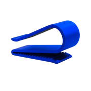 Blauer 3D-gedruckter Brillenhalter für die Sonnenblende im Fahrzeug, ideal zur sicheren Befestigung von Sonnenbrillen.