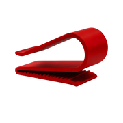 Roter 3D-gedruckter Brillenhalter für die Sonnenblende im Auto, praktischer Clip zur sicheren Aufbewahrung von Sonnenbrillen.