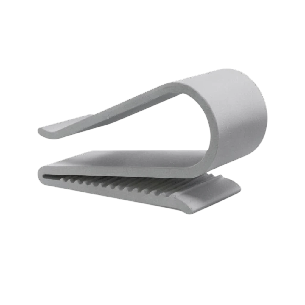 Weißer 3D-gedruckter Brillenhalter für die Sonnenblende im Fahrzeug, eleganter Clip zur sicheren Befestigung von Sonnen- oder Lesebrillen.