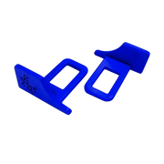 Blaue Gurtschloss-Stopfen bzw. Sicherheitsgurt-Clips im 2er-Set für den Auto-Innenraum, passend als Gurtschloss-Abdeckung und zur Verringerung von Klappergeräuschen.