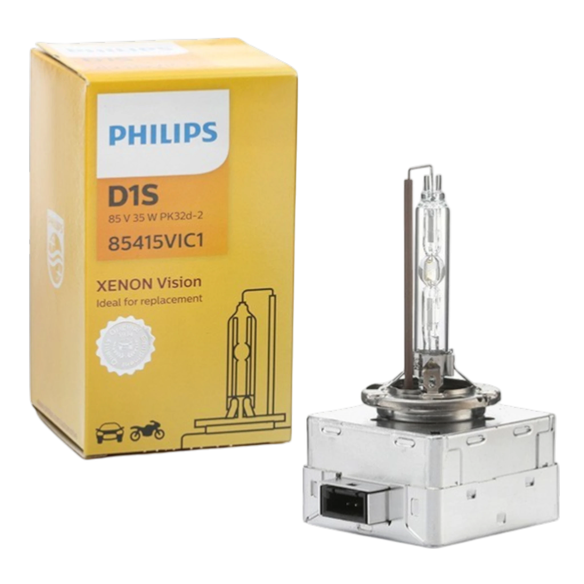 Philips D1S Xenon Vision 85415VIC1 Xenon Brenner mit Verpackung, 35W PK32d-2 Ersatzlampe für Xenon-Scheinwerfer im Auto.