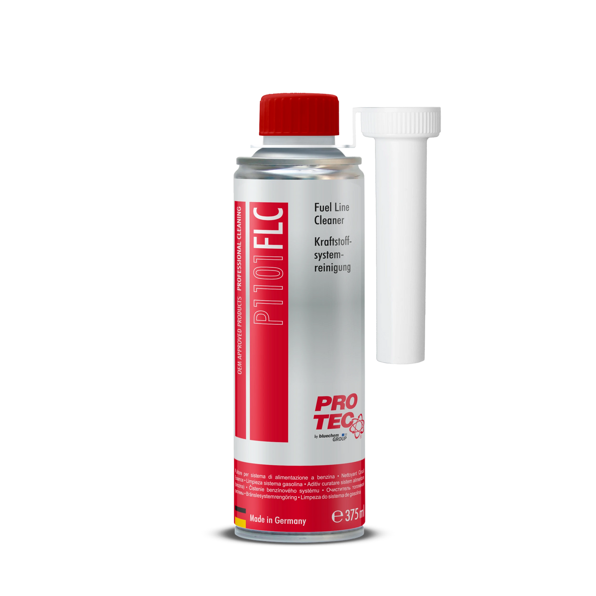 PRO-TEC P1101 FLC Fuel Line Cleaner Kraftstoffsystemreiniger 375 ml zur Reinigung des Kraftstoffsystems und der Einspritzanlage für Benzinmotoren.