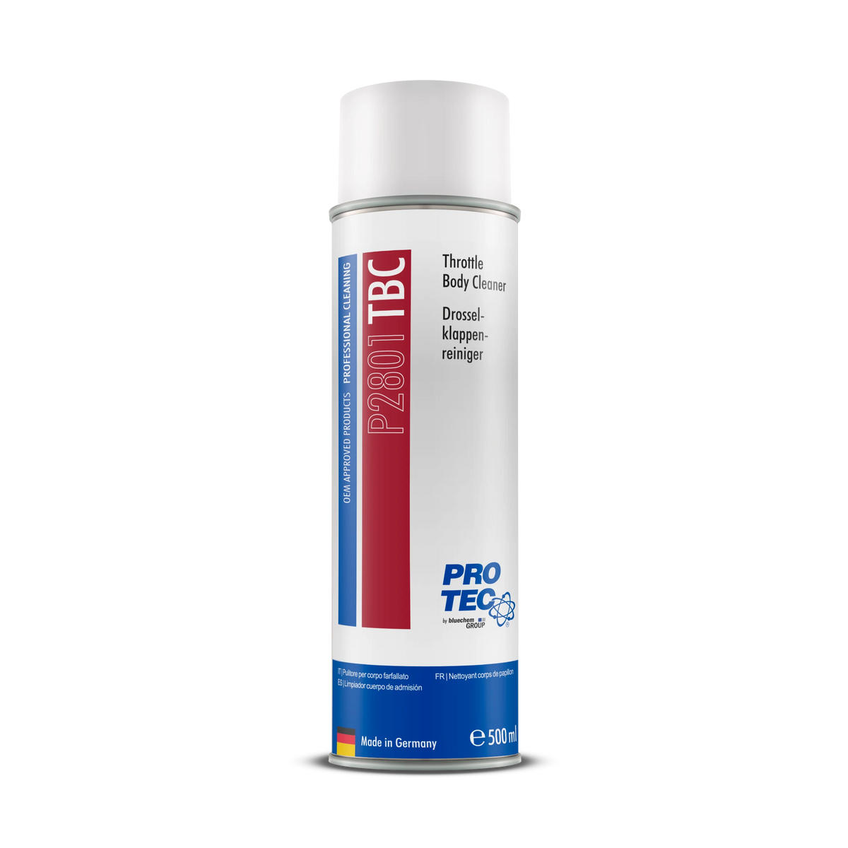 PRO-TEC P2801 TBC Drosselklappenreiniger 500 ml Spraydose zur Reinigung von Drosselklappen und Ansaugsystemen für Benzin- und Dieselmotoren.