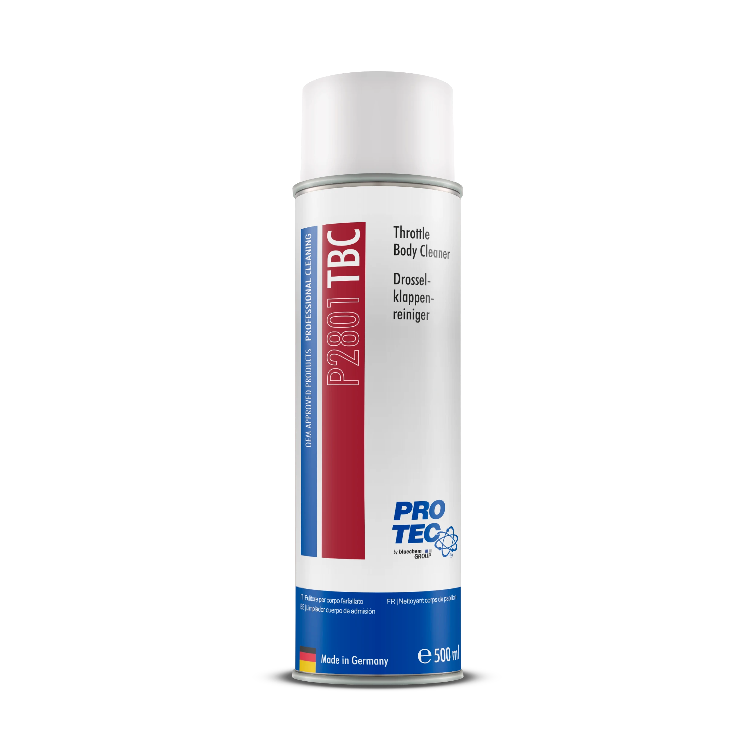 PRO-TEC P2801 TBC Drosselklappenreiniger 500 ml Spraydose zur Reinigung von Drosselklappen und Ansaugsystemen für Benzin- und Dieselmotoren.