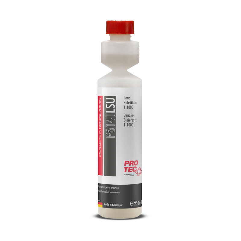 PRO-TEC P6141 LSU Bleiersatz Benzin Additiv 250 ml – Lead Substitute Kraftstoffzusatz für ältere Benzinmotoren und Ventilschutz Made in Germany.