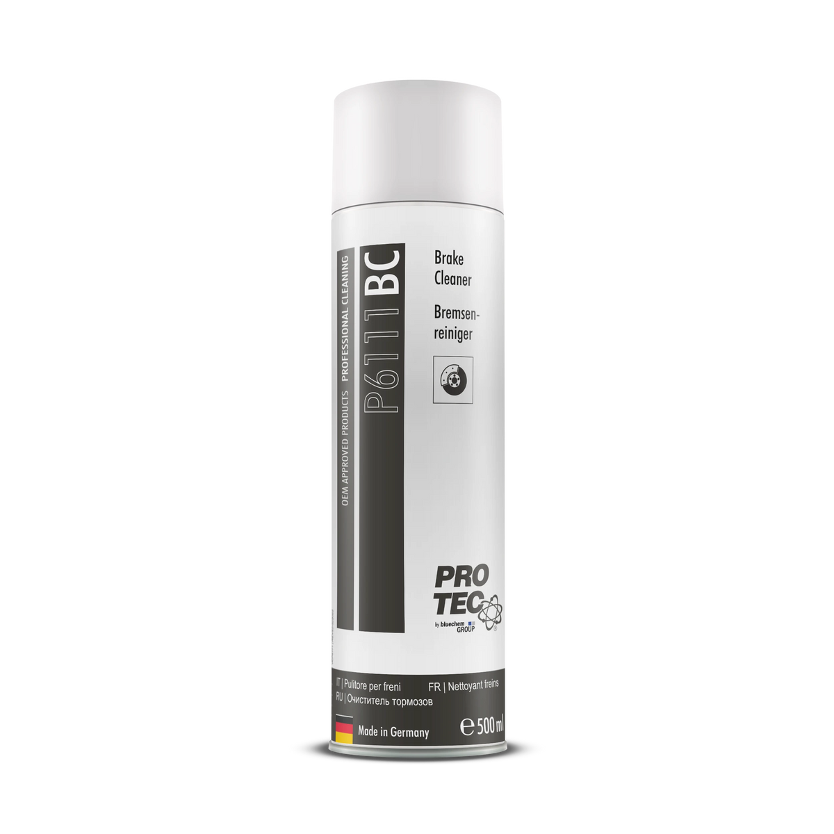 PRO TEC Bremsenreiniger P611BC 500 ml Spraydose zur Reinigung von Bremsen, Kupplungsteilen und Metalloberflächen im Fahrzeugbereich.