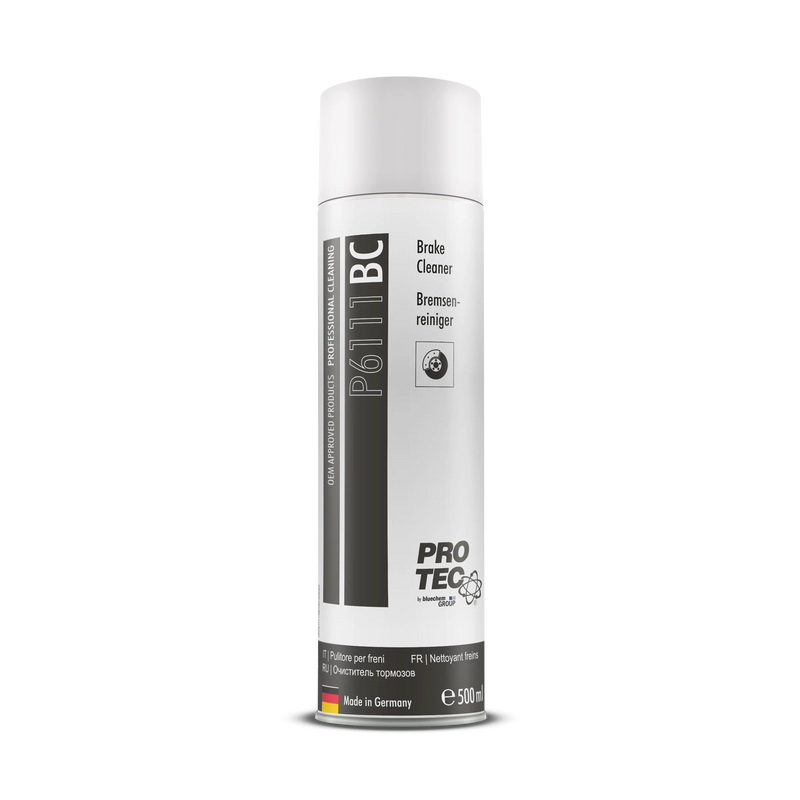 PRO TEC Bremsenreiniger P611BC 500 ml Spraydose zur Reinigung von Bremsen, Kupplungsteilen und Metalloberflächen im Fahrzeugbereich.